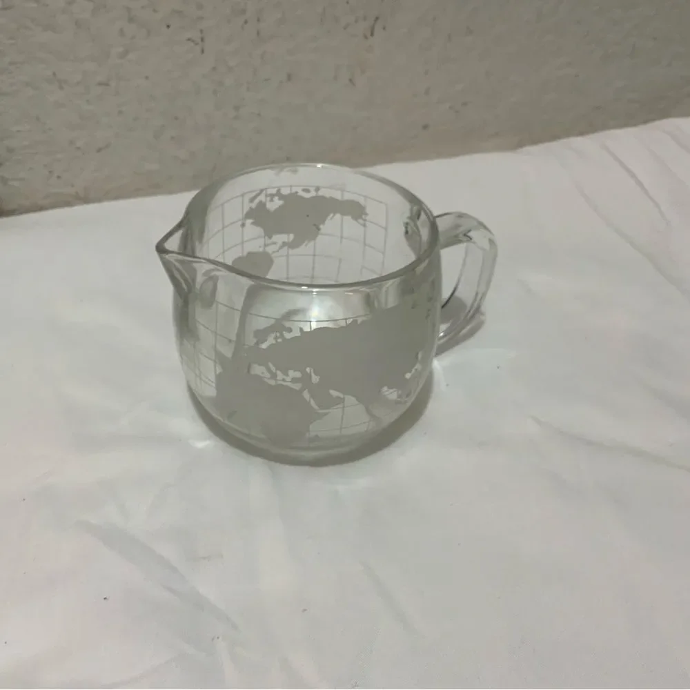 Vintage Nestle Nescafe Globe Glass Creamer Made in Japan Glassware A13